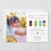 IJs Foto Zwembad Verjaardag Uitnodiging (Voorkant)