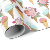 IJs, frambozen: waterverf. Cadeaupapier (Rol Hoek)