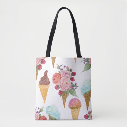IJs, frambozen: waterverf. Tote Bag (Voorkant)