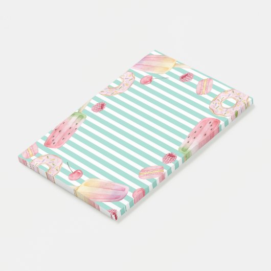 IJs, fruit, donuts strepen Post-it® Notes (Schuin)