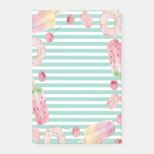IJs, fruit, donuts strepen Post-it® Notes (Voorkant)
