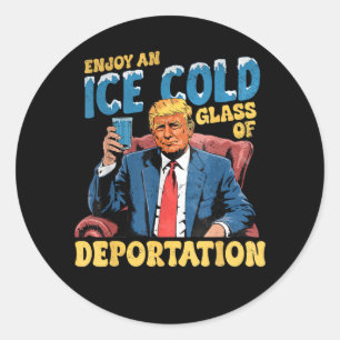 IJS Geniet van een ijskoud glas deportatie Ronde Sticker