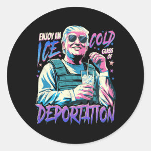 IJs Geniet van een ijskoude GL van Deportatie 3 Ronde Sticker