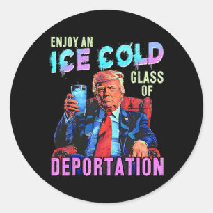 IJs geniet van een ijskoude golf van deportatie Ronde Sticker