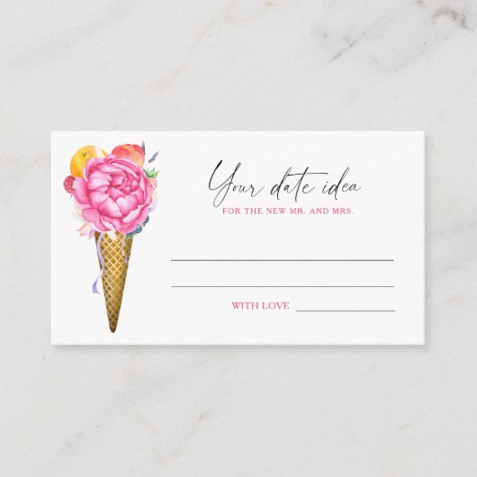 IJs geschept - Date nacht ideeën \ Date jar Informatiekaartje (Voorkant)