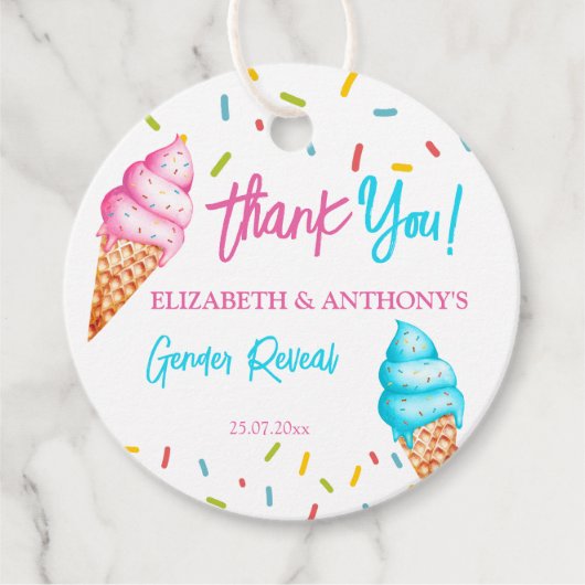 IJs geslacht onthullen dank u Bedankjes Labels (Voorkant)