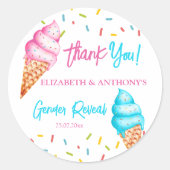 IJs geslacht onthullen dank u Ronde Sticker (Voorkant)