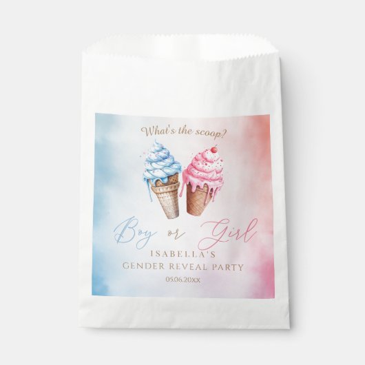 IJs Geslacht onthullen wat is de scoop Bedankzakje (Voorkant)