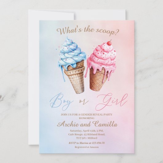 IJs Geslacht onthullen wat is de scoop Kaart (Voorkant)