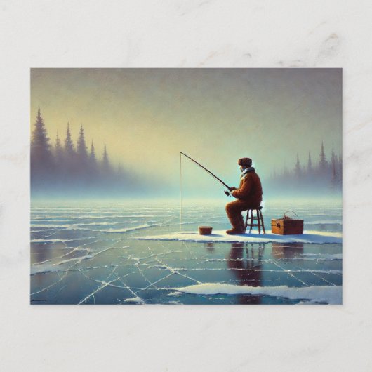 IJs Gevist op een mistig bevroren meer Briefkaart (Voorkant)