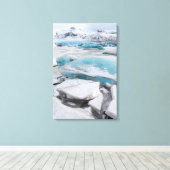 Ijs gletsjerformaties in de winter canvas afdruk (Insitu (Houten vloer))