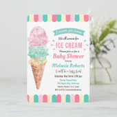 Ijs Glitter Baby Shower Uitnodiging (Staand voorkant)