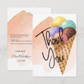 Ijs | Glitter Bedankkaartjes Bedankkaart (Voorkant / Achterkant)