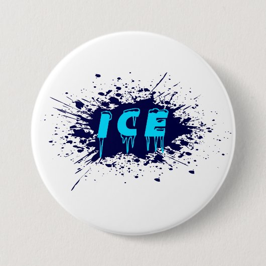 Ijs Graffiti Typografie Stedelijk Straatkunstontwe Ronde Button 7,6 Cm (Voorkant)