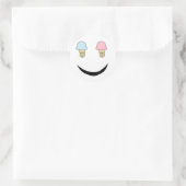 IJs Happy Face Ronde Sticker (Tas)