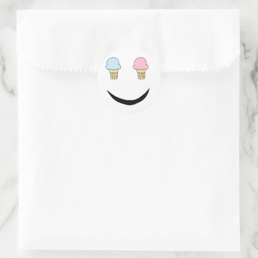 IJs Happy Face Ronde Sticker (Tas)