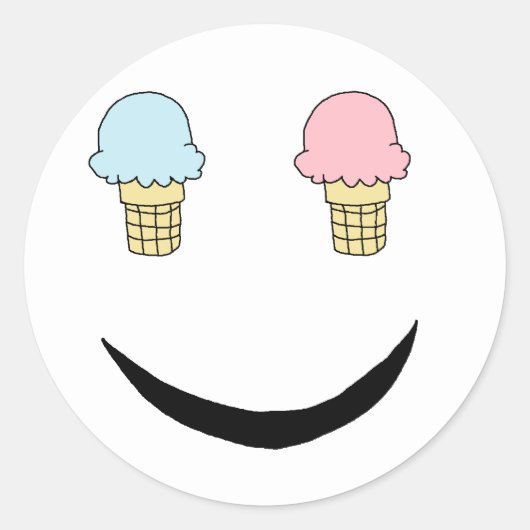 IJs Happy Face Ronde Sticker (Voorkant)