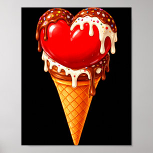 Ijs Hart Grappige Druppel Valentijnsdag Jongens Me Poster