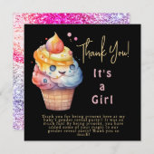 IJs Het is een meisje Dank je Kaart (Voorkant / Achterkant)