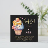 IJs Het is een meisje Dank je Kaart (Staand voorkant)