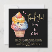 IJs Het is een meisje Dank je Kaart (Voorkant)