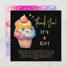 IJs Het is een meisje Dank je Kaart