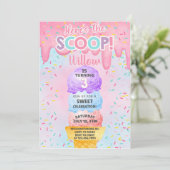 IJs hier is de scoop 3e verjaardag uitnodiging (Staand voorkant)