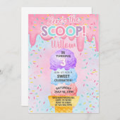 IJs hier is de scoop 3e verjaardag uitnodiging (Voorkant / Achterkant)