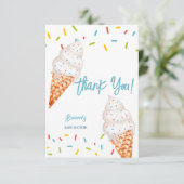 IJs hier is het schepje baby shower Bedankkaart (Staand voorkant)