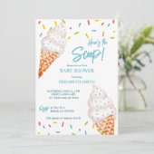 IJs hier is het schepje baby shower Kaart (Staand voorkant)