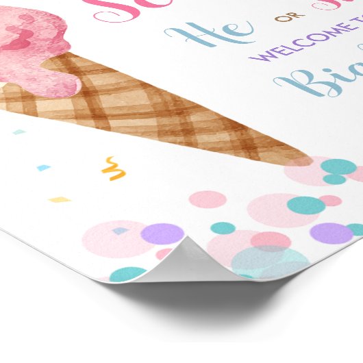 IJs Hij of Zij Kleurrijke Geslacht Onthaal Welkom Poster (Hoek)