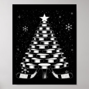 Ijs Hockey Kerstboom Voor Sportliefhebbers Speler Poster