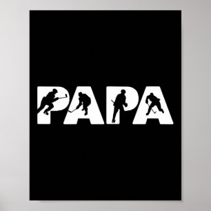 Ijs Hockey Papa Grappige Vader Ijs Hockey Vader Poster