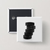 Ijs hockey puck... knop vierkante button 5,1 cm (Voorkant /achterkant)