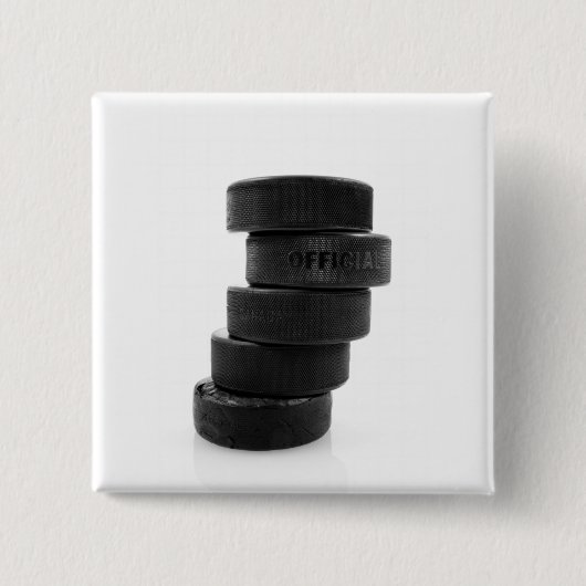 Ijs hockey puck... knop vierkante button 5,1 cm (Voorkant)