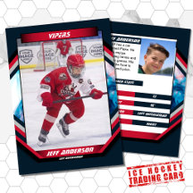 Ijs Hockey Ruilkaart in Koel Rood Donkerblauw