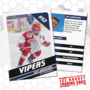 Ijs Hockey Ruilkaart in Krachtig Blauw Wit Contactkaartje