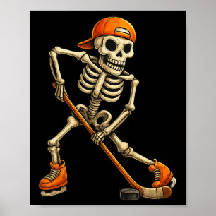 Ijs Hockey Skelet Halloween Kostuum Mannen Jongens Poster