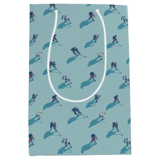 Ijs-hockeyers op het ijs medium cadeauzakje (Voorkant)