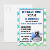 Ijs-hockeyspeler sport thema uitnodigingskaart uitnodiging briefkaart (Voorkant / Achterkant)