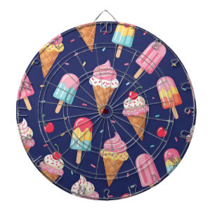 Ijs, ijslolly's en kersen patroon dartbord