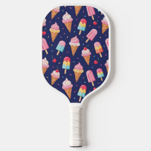 Ijs, ijslolly's en kersen patroon pickleball paddle