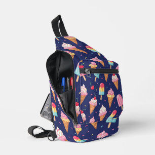Ijs, ijslolly's en kersen patroon sling bag