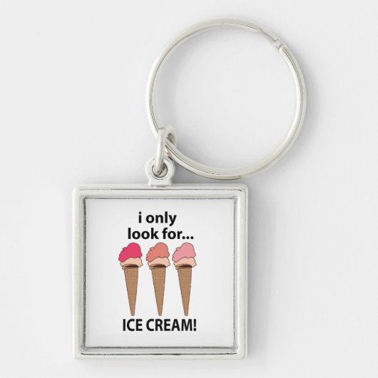 IJs Ik zoek alleen ijs Sleutelhanger (Voorkant)