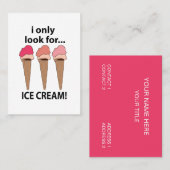 IJs Ik zoek alleen ijs Visitekaartje (Voorkant / Achterkant)