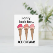 Ijs Ik zoek alleen naar ijs Briefkaart (Staand voorkant)