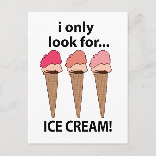 Ijs Ik zoek alleen naar ijs Briefkaart (Voorkant)