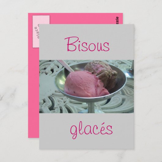 IJs in een kom Briefkaart (Voorkant / Achterkant)