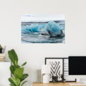 Ijs in gletsjermeer Jokulsarlon Poster (Thuiskantoor)