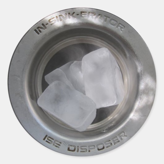 IJs in het afval Ronde Sticker (Voorkant)